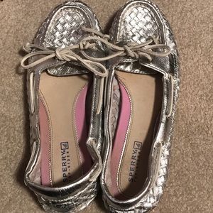 Sperry Top- Sider Silver Loafers